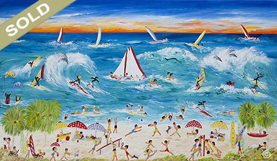 Adventure Beach Holiday WA - by Ida Ernhardt - Beach Scene Painting