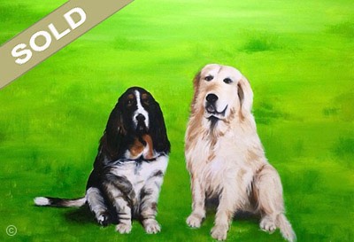 Dogs Painting, Commissioned Artwork - by Debbie Lynch